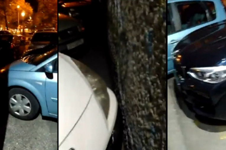 Beograđanin objavio snimak bahatog parkiranja: Automobili potpuno blokirali ulaz u zgradu! (VIDEO)