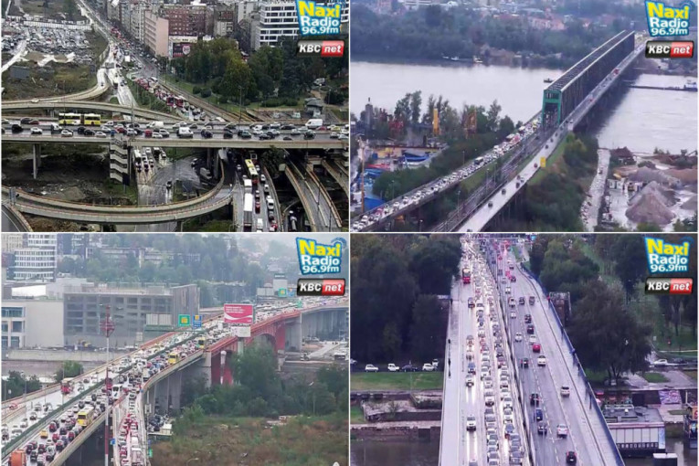 Kiša prouzrokovala gužve na beogradskim ulicama, najveći zastoji na mostovima i auto-putu