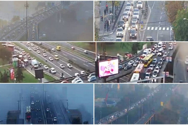Beograd i gužva ovog jutra: Magla se povlači, auto-put kritično u oba smera, Pančevac zakrčen (FOTO)