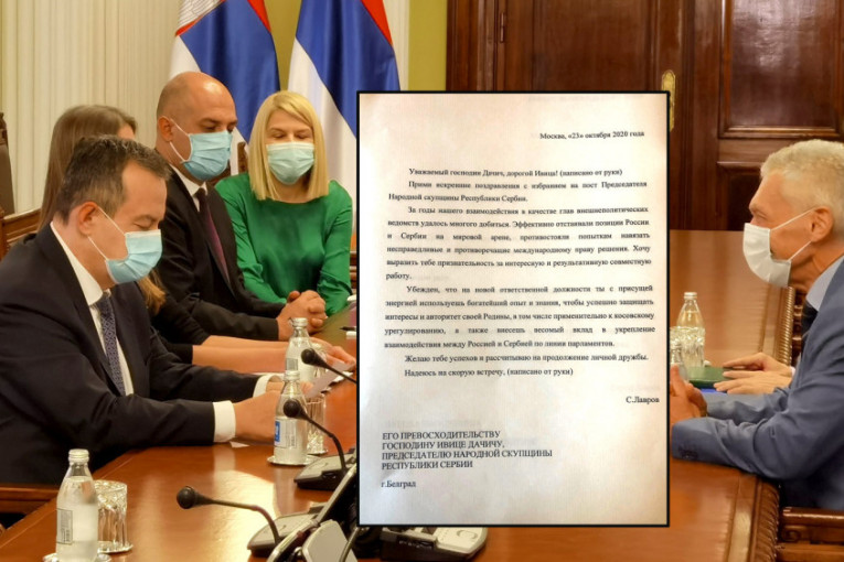 Još jedna potvrda čvrstog prijateljstva: Bocan-Harčenko uručio Dačiću ručno pisanu čestitku Lavrova