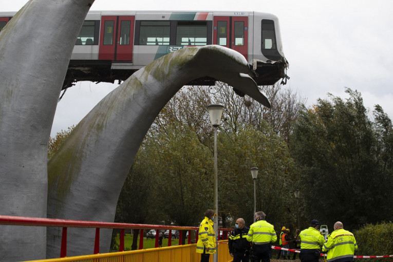 Za rubriku „verovali ili ne“: Skulptura kita u Roterdamu sprečila pad voza u vodu! (FOTO)