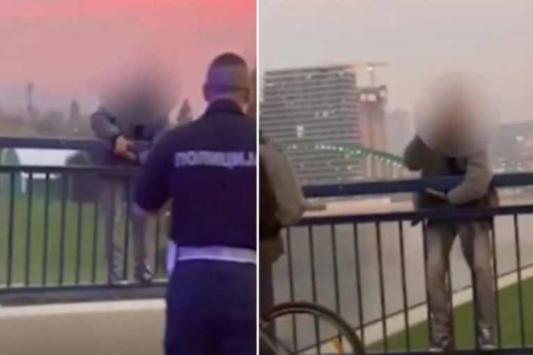 Pojavio se snimak sa Brankovog mosta: Policajac moli mladića da se ne baci sa mosta (VIDEO)