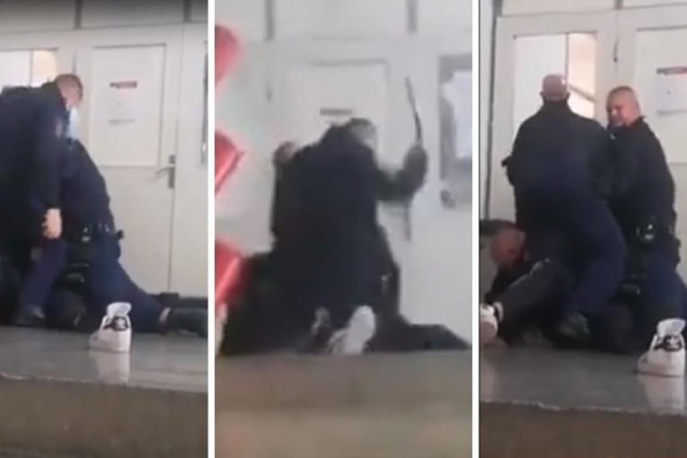 Žestok sukob u sudu zbog maske: Policajci oborili muškarca na zemlju, tukli ga palicama i poprskali suzavcem