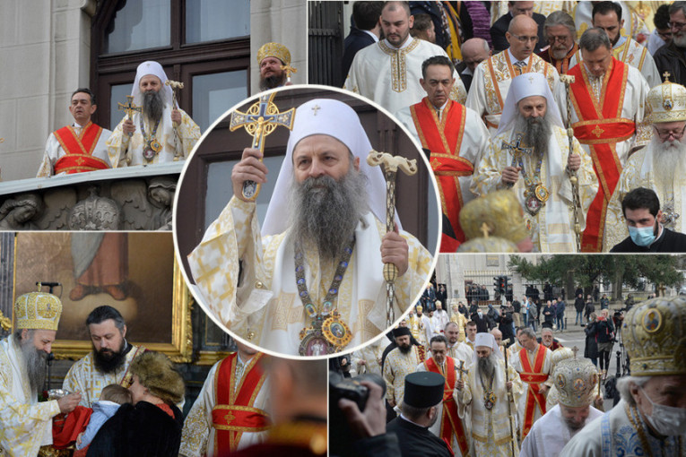 Ustoličen patrijarh Porfirije, Sabornom crkvom odzvanjalo "dostojan"  (FOTO)