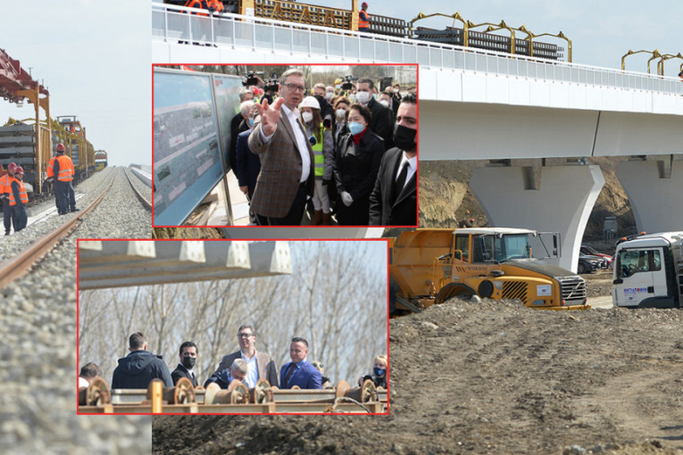 Predsednik Vučić obišao radove na izgradnji vijadukta u Beškoj: "Veliko hvala Putinu, on je pomagao da se do rešenja dođe" (FOTO)