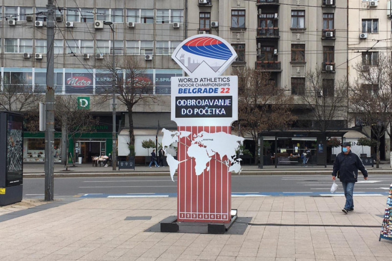 Sat na Terazijama odbrojava: Do dolaska svetskih atletičara u glavni grad Srbije još 354 dana