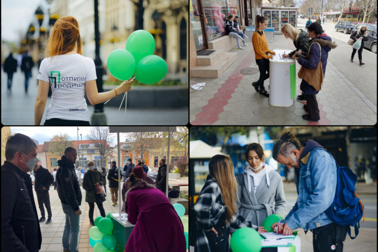 Nastavak kampanje "Potpiši prodiši": Zeleni baloni za čistiji vazduh na ulicama Beograda i širom Srbije (FOTO)