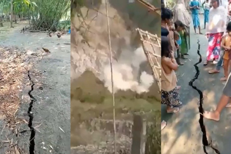 Jak zemljotres pogodio Indiju: Ljudi se uspaničili, izleteli iz kuća, tlo pucalo pred njihovim očima (VIDEO)