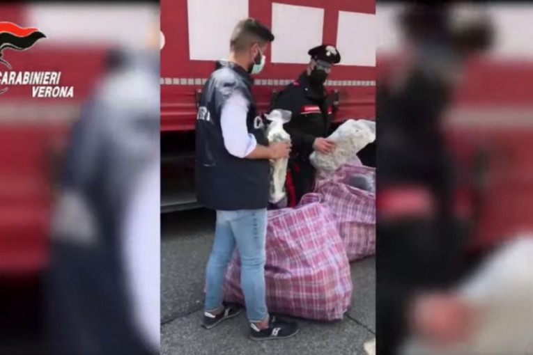 Srbi uhapšeni i Italiji! Našli im među ugljem i keksom 230 kilograma droge! Bili previše upadljivi (VIDEO, FOTO)