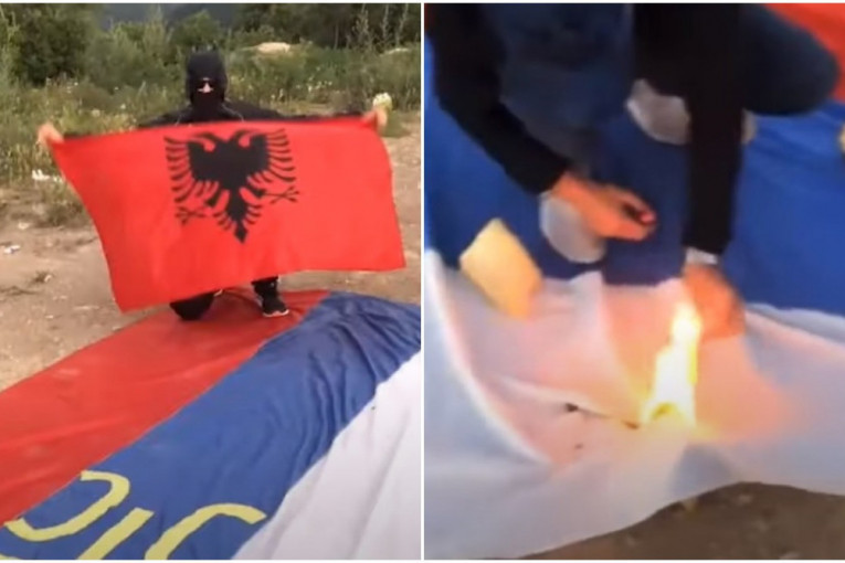 Užasne scene iz Gračanice: Ukradena zastava SPC, sada je i spaljena! (VIDEO)