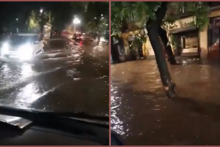 Kakva slika iz Subotice! Šta traži usred poplavljene ulice devojka na flamingo šlaufu?! (FOTO, VIDEO)