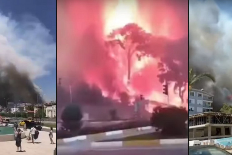 Stravične slike iz turskog letovališta! Bukti veliki šumski požar, hoteli bez struje i vode! (VIDEO)