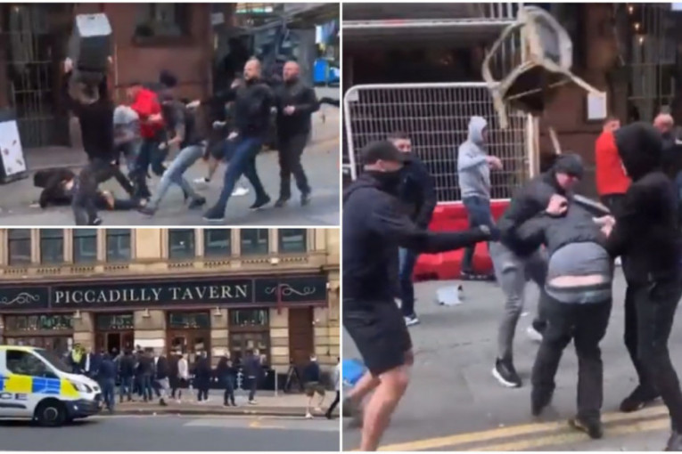 Najružniji deo fudbala! Žestoka huliganska tuča od rane zore na ulicama Mančestera (VIDEO)