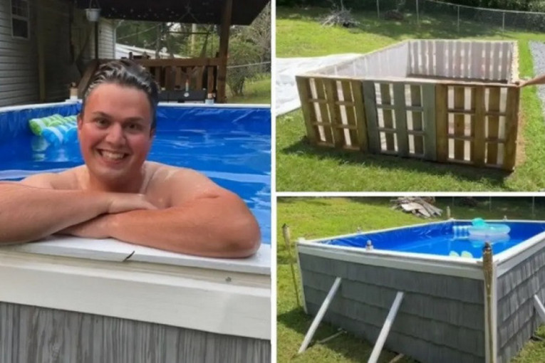 Amerikanac za svega 140 dolara i 12 sati posla napravio bazen u dvorištu: Već mesec dana uživa u njemu
