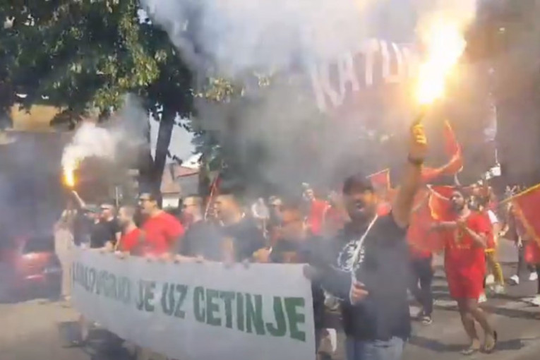 Policija obezbeđivala manastir: Završen skup na Cetinju protiv ustoličenja Joanikija (VIDEO)