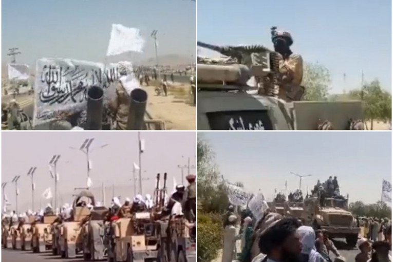 Talibani održali veliku paradu u Kandaharu: Slavili pobedu i hvalili se američkim vozilima i helikopterima (VIDEO)