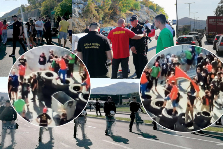 Blokiran put Podgorica - Cetinje! Komite podigle barikade postavljanjem automobilskih guma i kontejnera