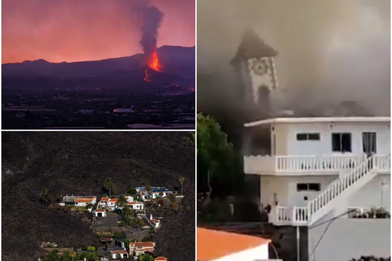Toranj crkve se urušio kao od šale: Lava i dalje pustoši špansko ostrvo, strahuje se od velikih eksplozija! (VIDEO)