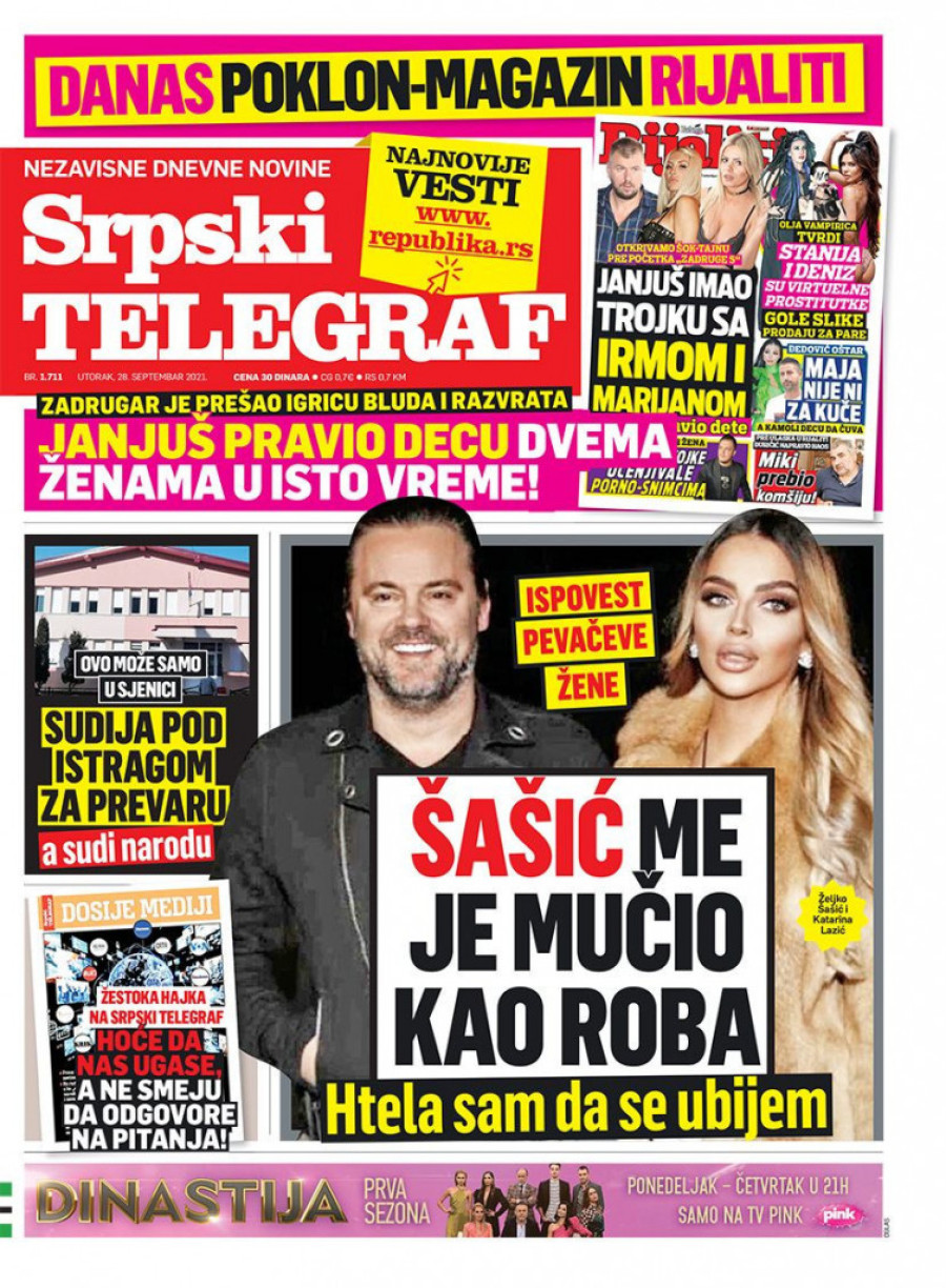 Prelistavanje štampe za utorak, 28. septembar 2021. godine