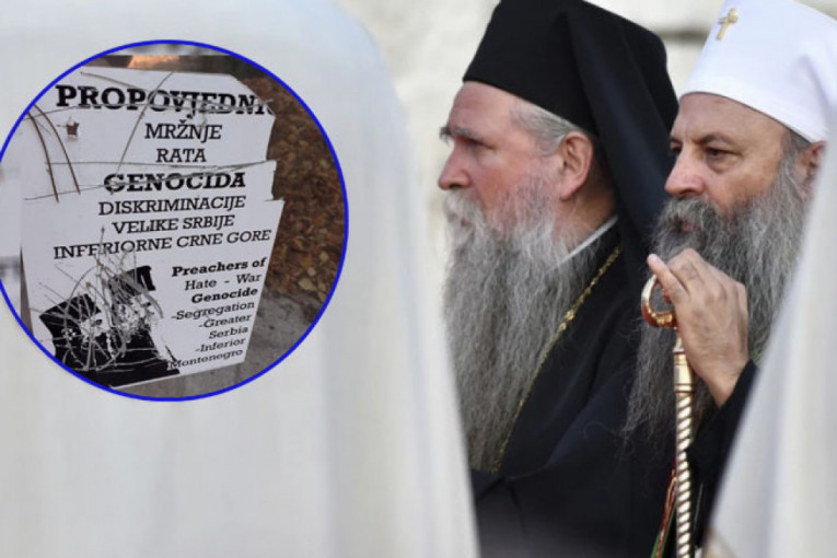 Ponovo provokacije na Cetinju: Osvanuli plakati protiv patrijarha Porfirija i mitropolita Joanikija