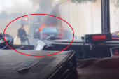 Cipele su mu se otopile: Policajac izvukao muškarca iz automobila u plamenu (VIDEO)