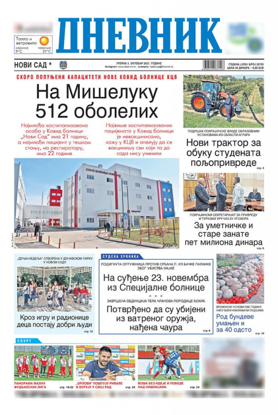 Prelistavanje štampe za utorak 5. oktobar 2021. godine