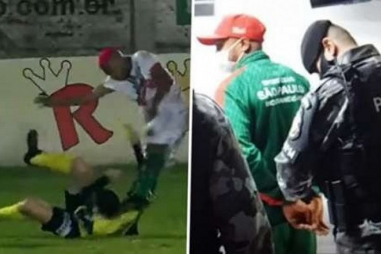 Kakav skandal u Brazilu: Fudbaler zverski tukao sudiju, uhapšen i optužen za ubistvo (VIDEO)