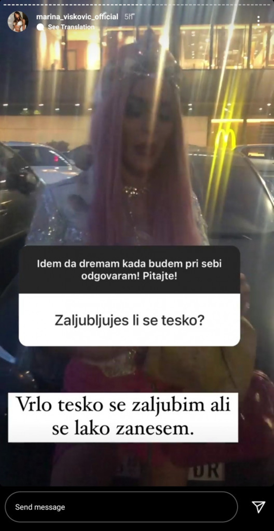 Marina Visković Instagram printscreen