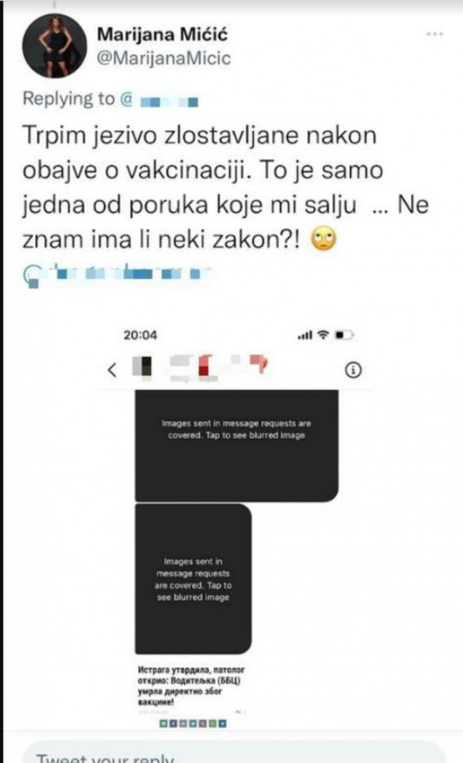 Marijana Mićić Twitter screenshot
