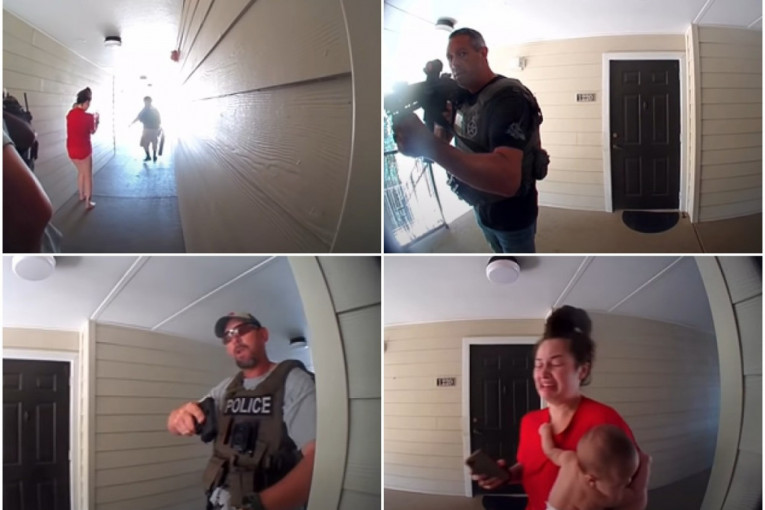 Američki policajci upali u pogrešan stan, pa držali majku i bebu na nišanu (VIDEO)