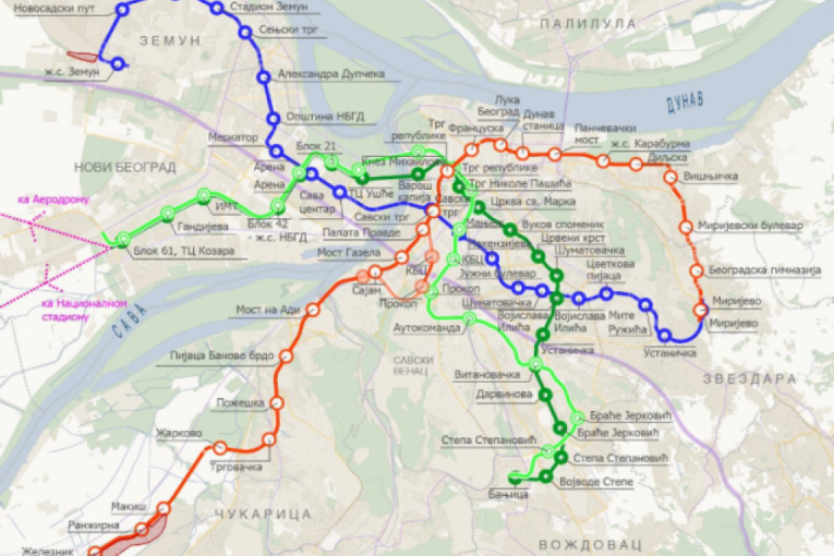 Trase beogradskog metroa: Pogledajte gde će biti stanice (VIDEO)