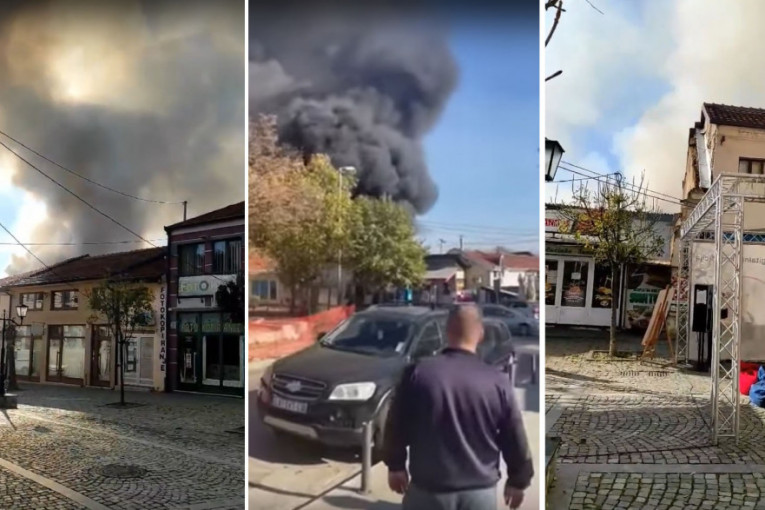 Požar u centru Vranja: Gore lokali, nestalo struje, a čule su se i detonacije! (VIDEO)