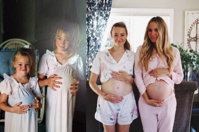 Sestre koje su se u detinjstvu igrale trudnoće nakon 25 godina ponovile fotografiju, ovoga puta stvarno (FOTO)