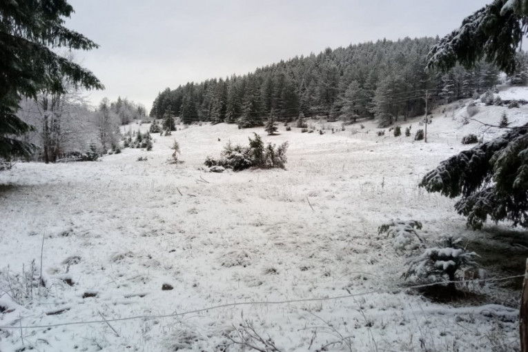 Zabelela se još jedna srpska planina: Ledena kiša prešla u sneg na Murtenici (FOTO)