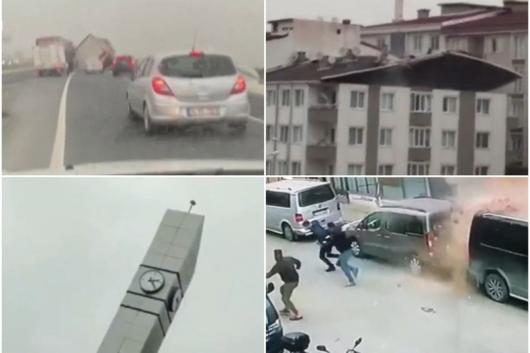 Majka stradala štiteći sina, kamioni se prevrtali kao od šale: Stravična oluja u Turskoj, vetar rušio sve pred sobom (VIDEO)