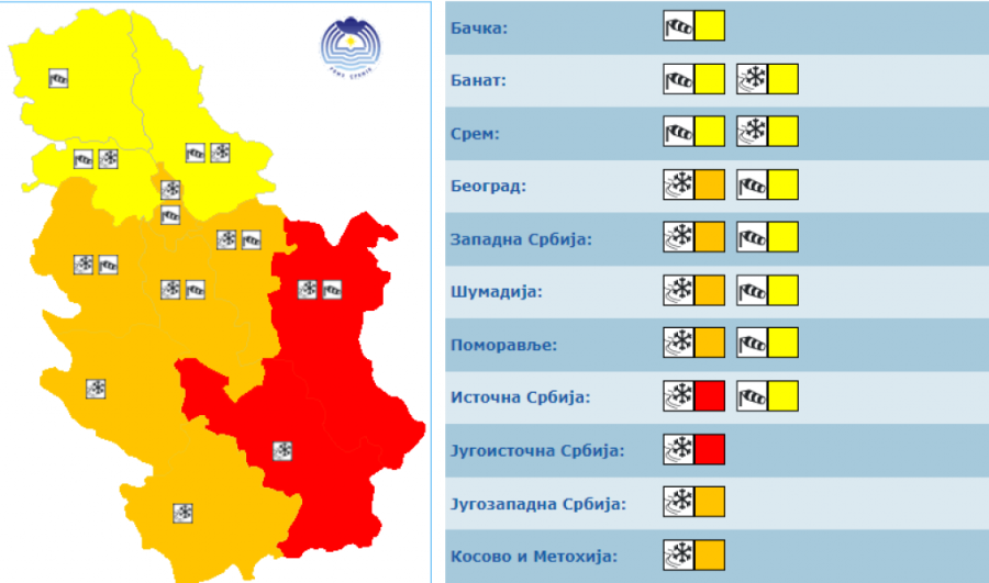 Najnovije upozorenje RHMZ: U ovim delovima Srbije upaljen crveni meteoalarm - sneg i do 50 centimetara