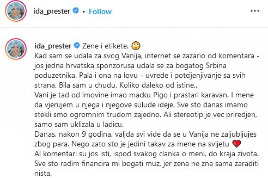 Etikete iz Idine prošlosti! Imao je mačku i prastari karavan, a ja ispala „hrvatska sponzoruša koja je pala na Srbina zbog love"