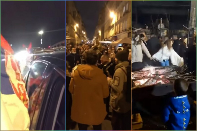 Srbi proslavili Badnje veče u prestonici Francuske: Parižani bili u čudu pa se pridružili slavlju (VIDEO)