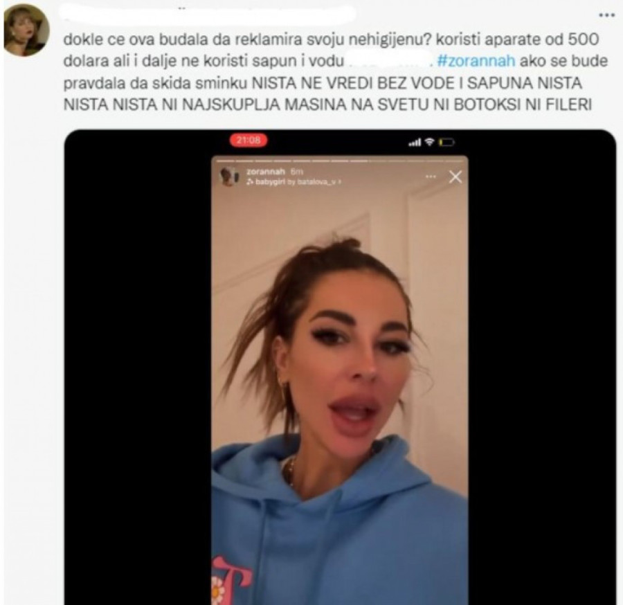 "Koristi preparate od 500 evra, ali sapun i vodu ne!" Zorannah zgrozila javnost, nije skinula šminku dva dana (VIDEO)