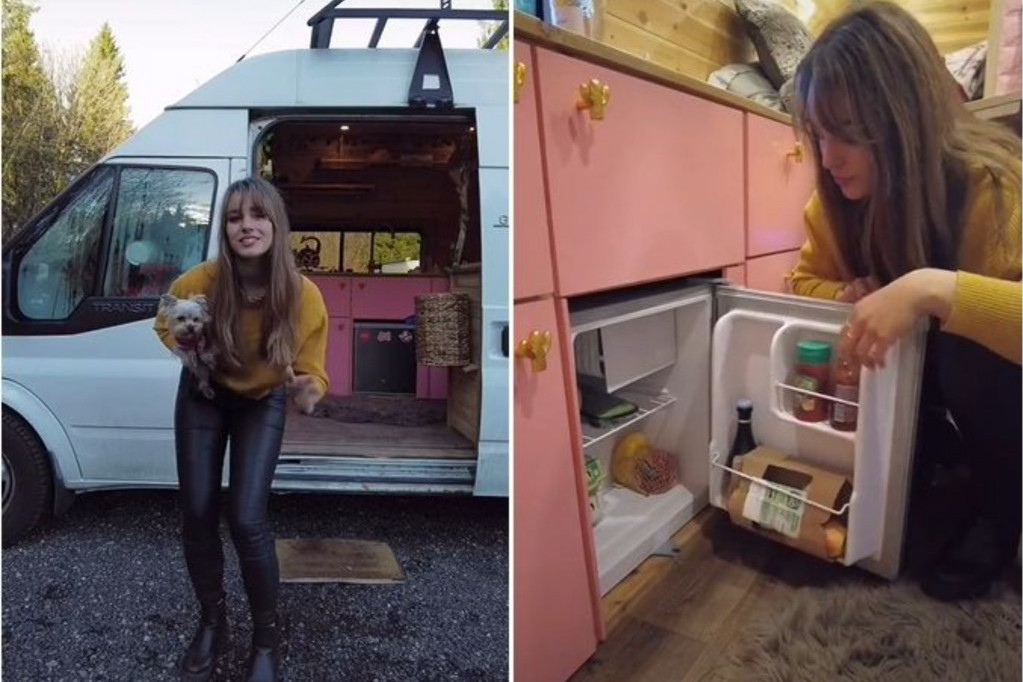 Dobro došli u maleni ružičasti dom: Devojka pretvorila kombi u kuću iz snova - i sve je napravila sama! (FOTO/VIDEO)