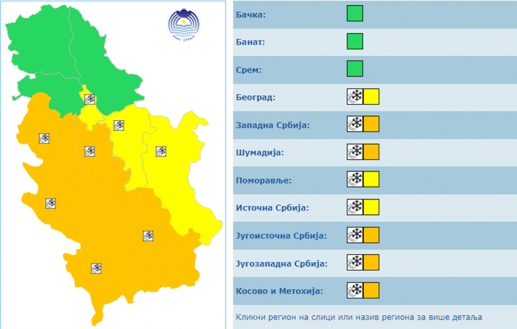 RHMZ izdao upozorenje - pali se narandžasti meteoalarm: Pašće preko 15 centimetara snega, spremite se za hladnoću (FOTO)