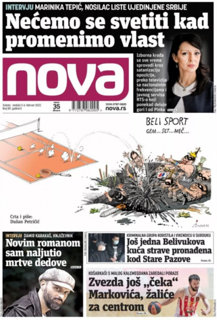 Sramno: Šolakove novine napadaju Đokovića jer se sastao sa predsednikom svoje zemlje, a iza svega se krije interes