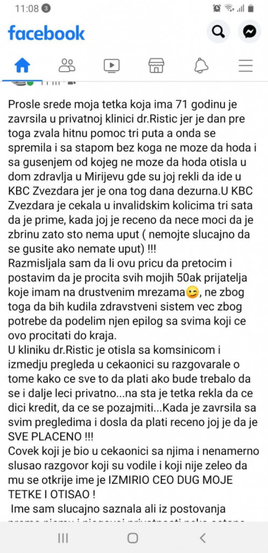 Žena u privatnoj lekarskoj čekaonici rekla komšinici da nema da plati, a nepoznati čovek je slušao i tajno joj platio čitav pregled!