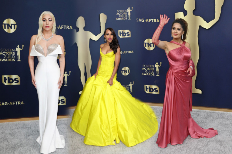 Slavne dame prošetale crvenim tepihom na dodeli SAG nagrada: Lejdi Gaga oduševila, a svi su se pitali šta se dogodilo Salmi Hajek (FOTO)
