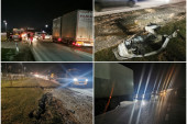 Detalji i potresne scene na mestu nesreće kod Čačka: Vozilo podletelo pod kamion, jedna osoba životno ugrožena (FOTO)