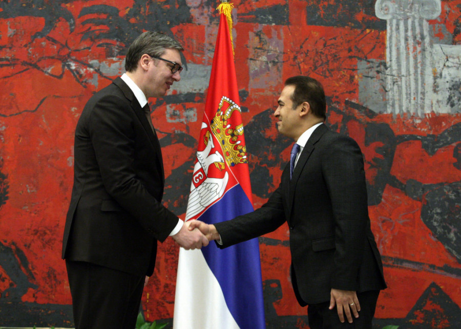 Ambasador Arapske Republike Egipat Besel Salah i predsednik Srbije Aleksandar Vučić