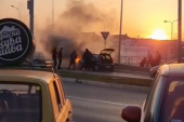 Zapalio se automobil kod Štark arene: Zaustavljen saobraćaj! (VIDEO)