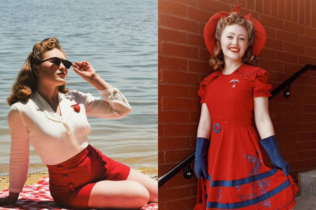 Ova žena nosi samo garderobu iz 30-ih i 40-ih godina 20. veka: Opsednuta je vintidž „ratnom“ modom, savremena odeća je ne zanima (FOTO)