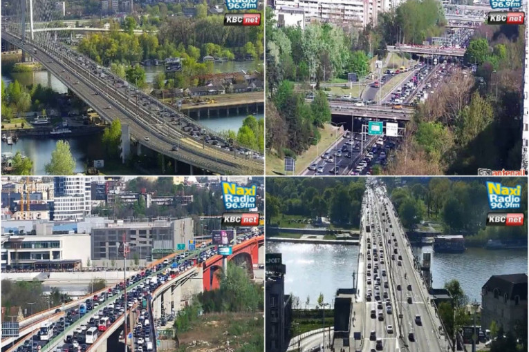 Popodnevni špic napravio haos u Beogradu: Automobili "mile" preko mostova, a ništa bolja situacija nije ni u centru grada (FOTO)