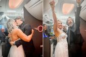 Ljubav na preko 10.000 metara: Par se venčao u avionu pošto im je let otkazan, pre toga je sve išlo po zlu (FOTO/VIDEO)